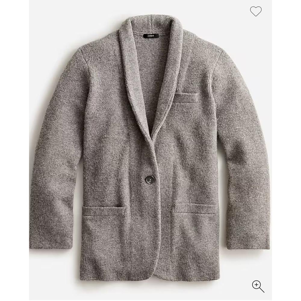 J Crew NWT Cocoon Sweater Blazer Merino Wool Alpaca Graphite Gray Small MSRP 178
